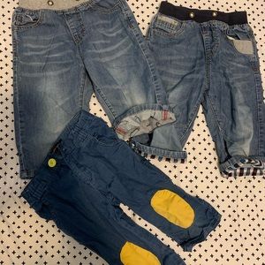Boy jean shorts set of 3 (below the knees)